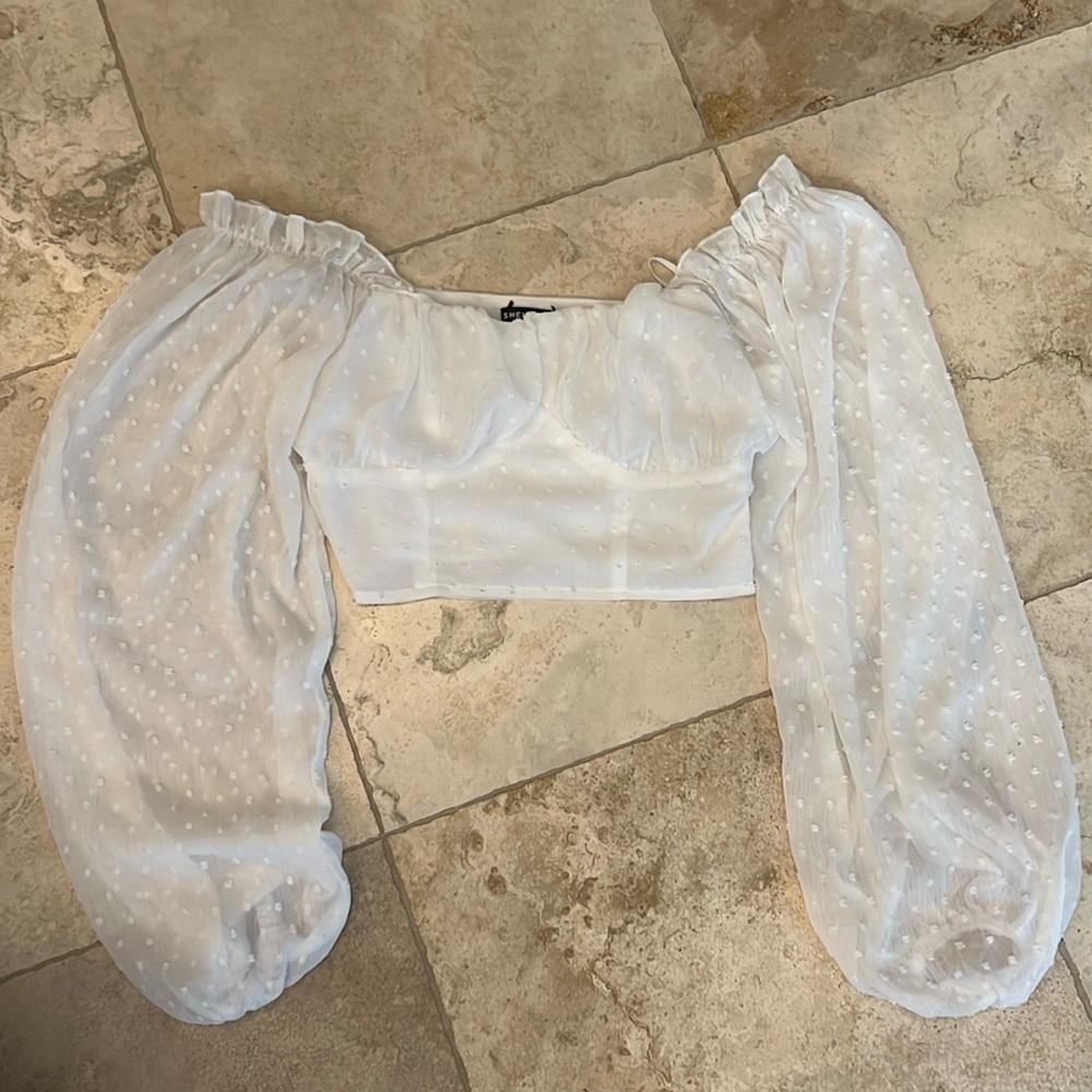Shein Loose Sleeve Crop Top